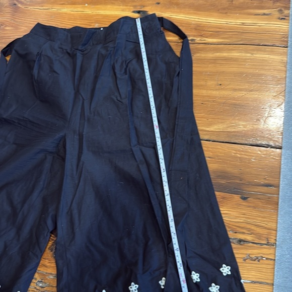 Solitaire wide leg black trousers pants size medium NWOT - Picture 9 of 10